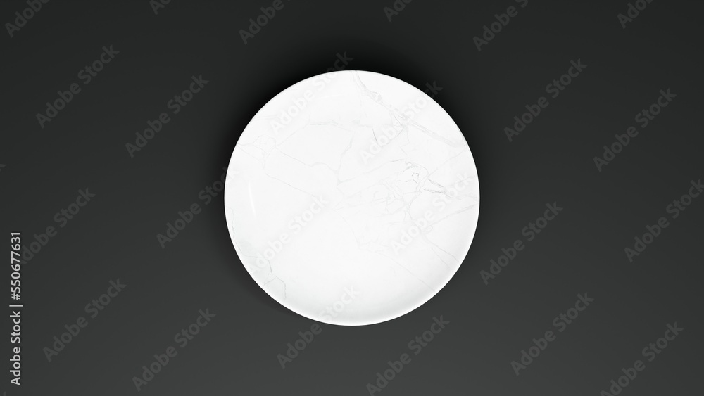 White Marble Stone Dining Plate 30cm and Black Background for different Angle please checkout my collection folder