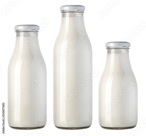 Photographie Fresh milk in a glass bottle
