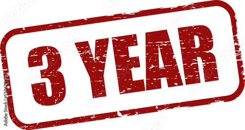 3 year grunge rubber stamp
