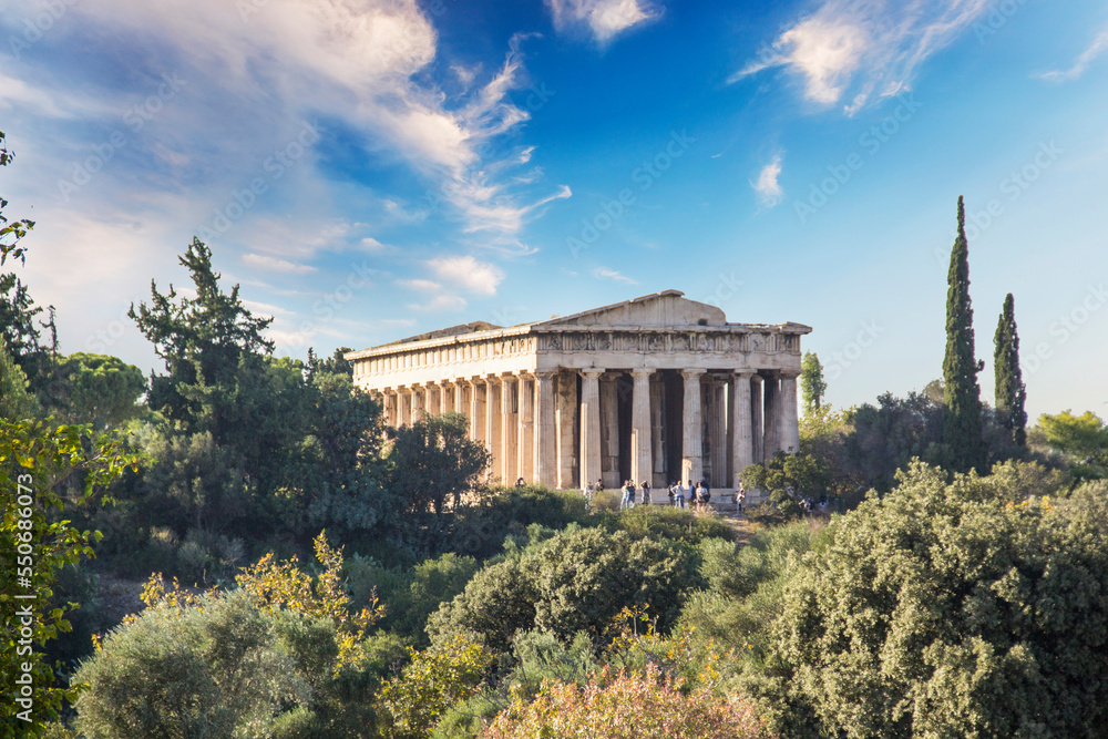 The Temple of Hephaestus in Athena Archegetis is situated west side of the Roman Agora, in Athens, Greece The Temple of Hephaestus in Athena Archegetis is situated west side of the Roman Agora, in Athens, Greece