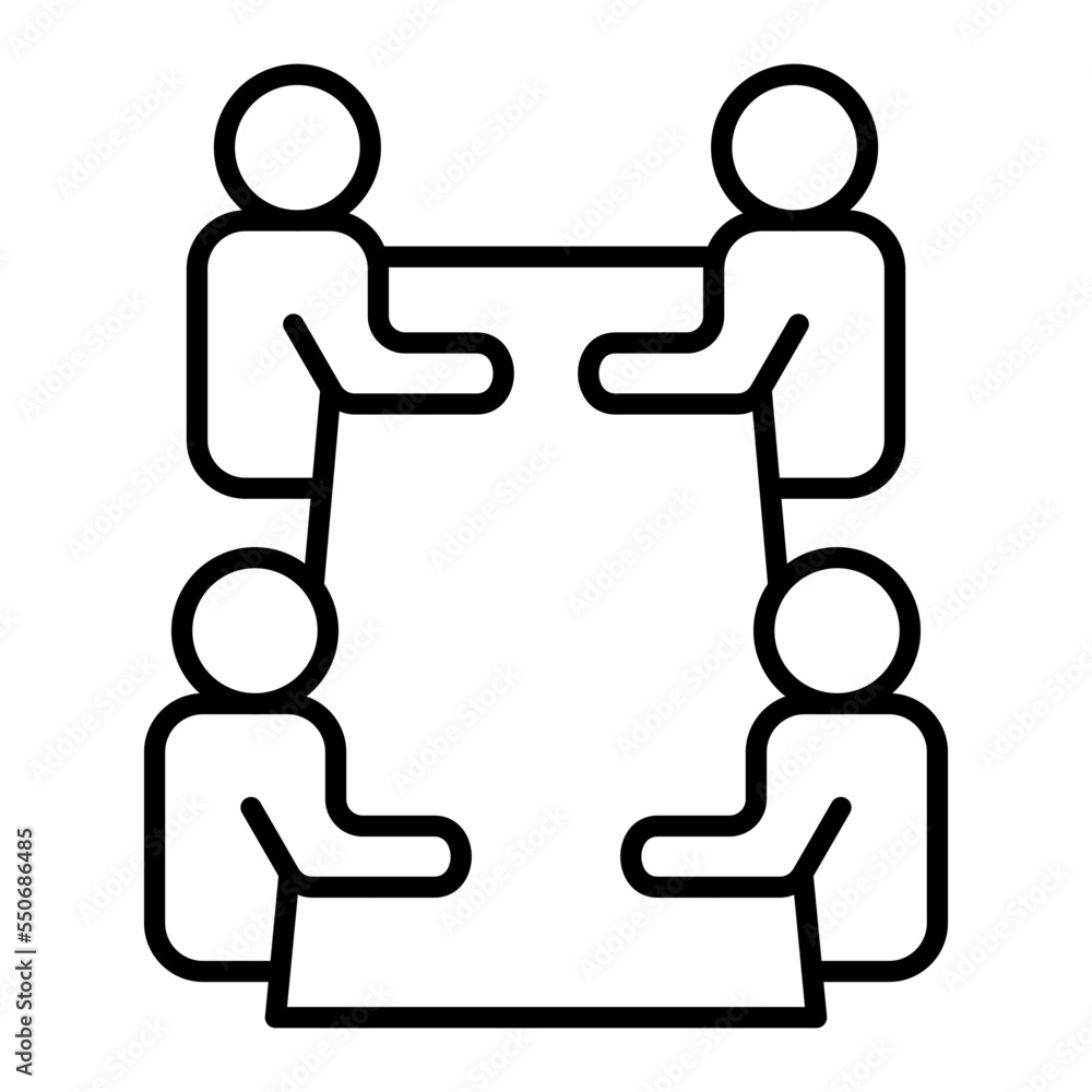 Fototapeta premium Meeting Line Icon