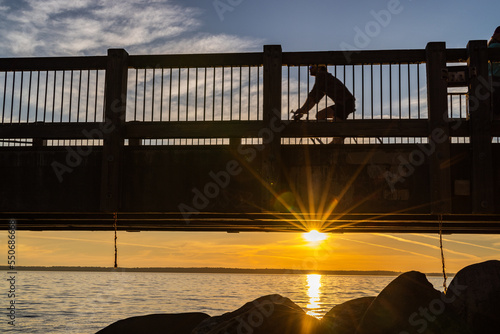 sunset on the bridge