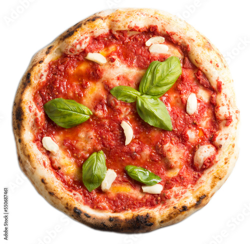 Принти на полотні Pizza Marinara ajo y albahaca aislada