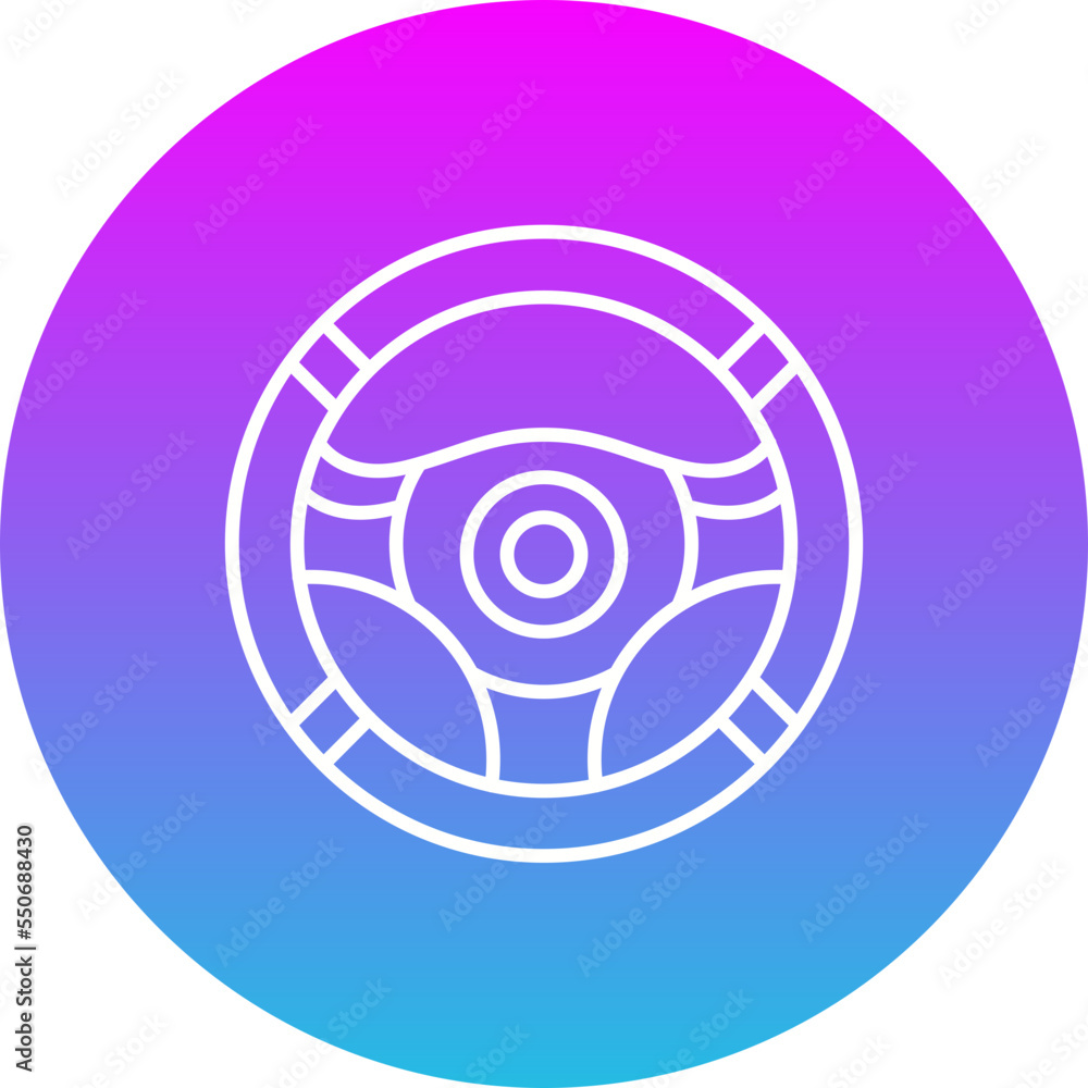 Steering Wheel Gradient Circle Line Inverted Icon Steering Wheel Gradient Circle Line Inverted Icon