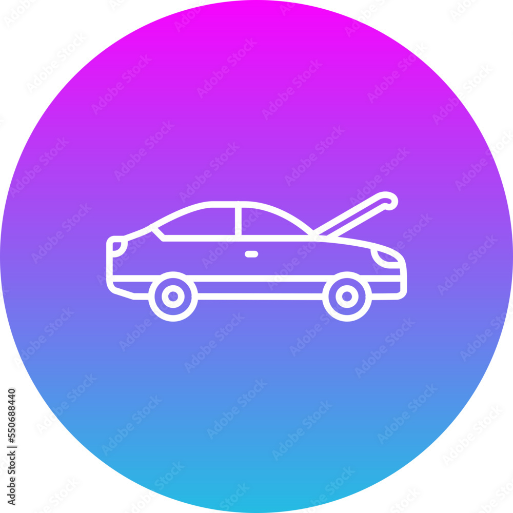 Hood Open Gradient Circle Line Inverted Icon Hood Open Gradient Circle Line Inverted Icon