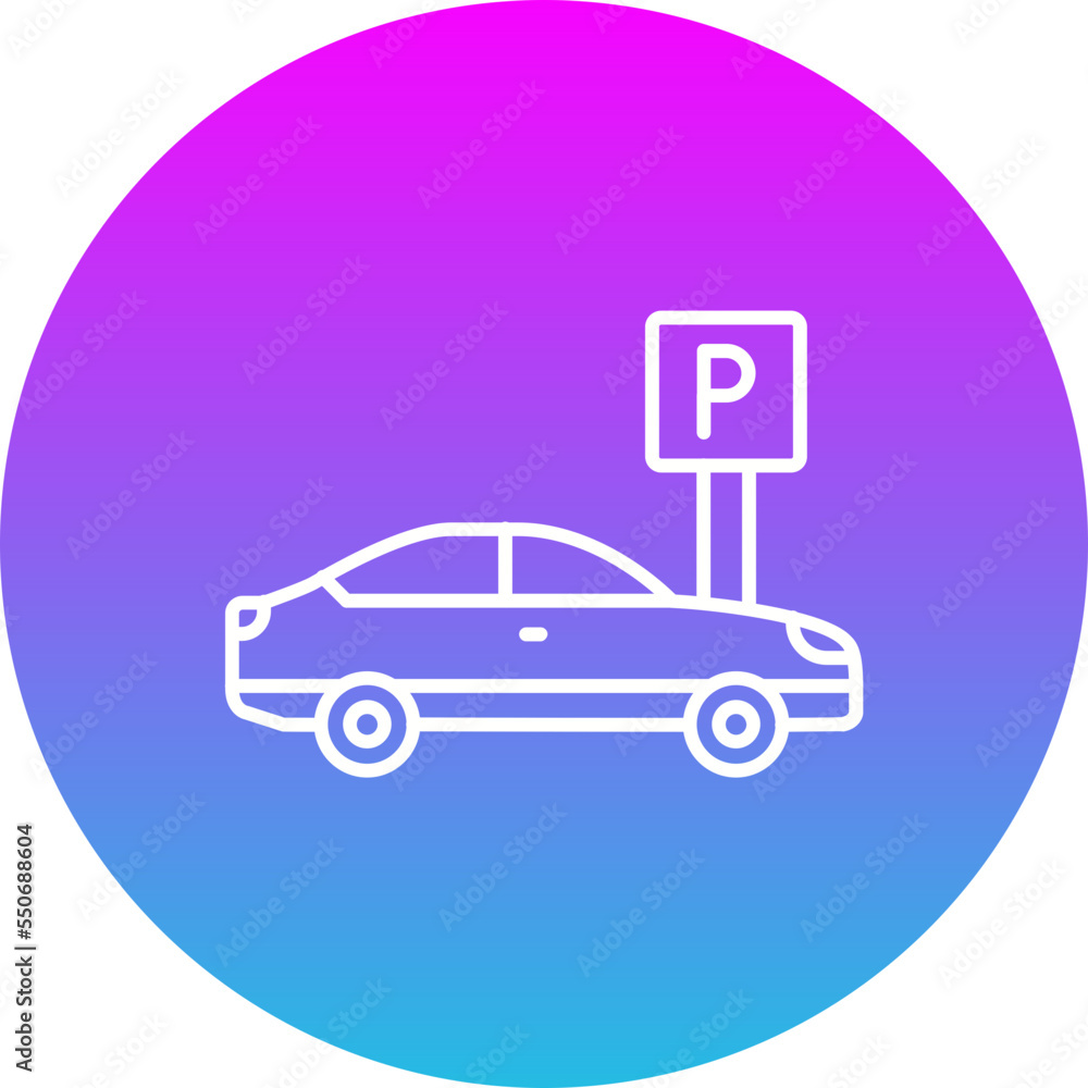Parking Gradient Circle Line Inverted Icon Parking Gradient Circle Line Inverted Icon