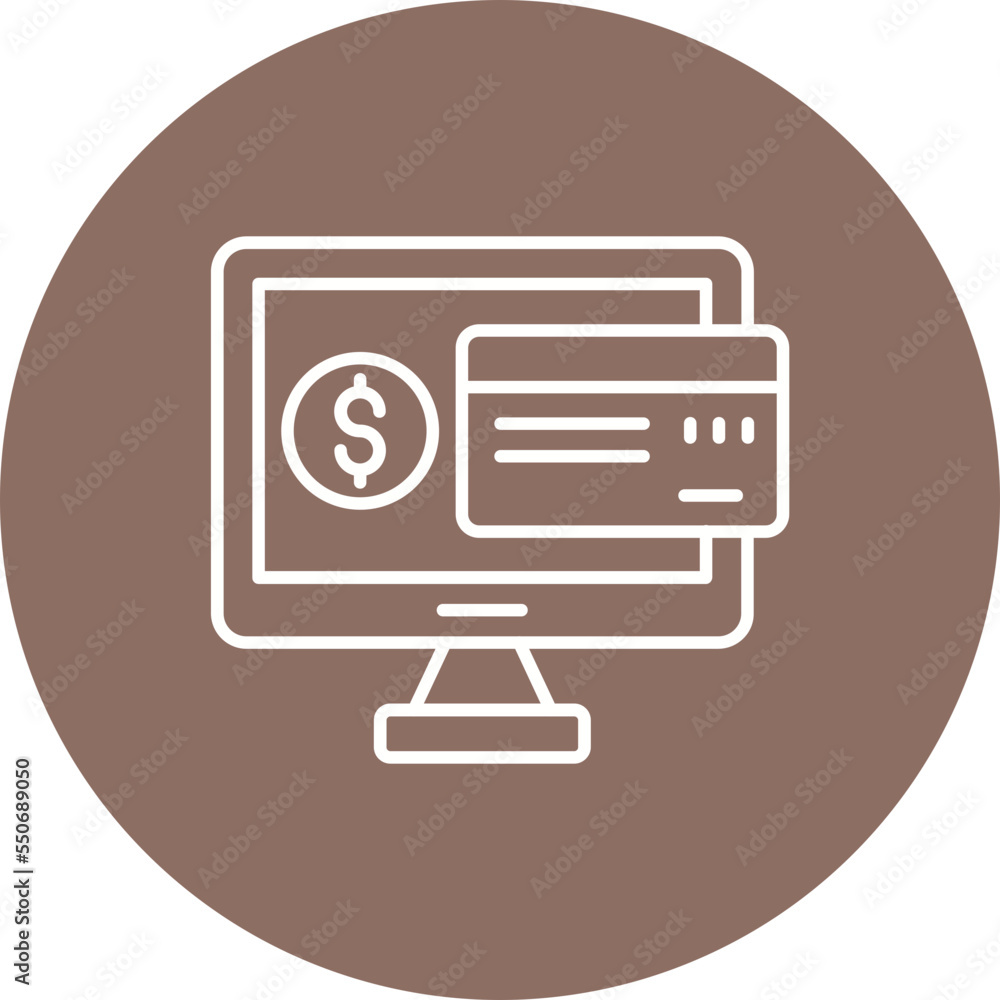 Online Payment Multicolor Circle Line Inverted Icon Online Payment Multicolor Circle Line Inverted Icon