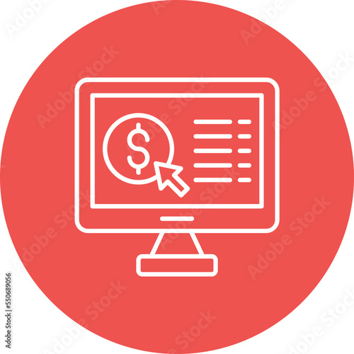 Pay Per Click Multicolor Circle Line Inverted Icon