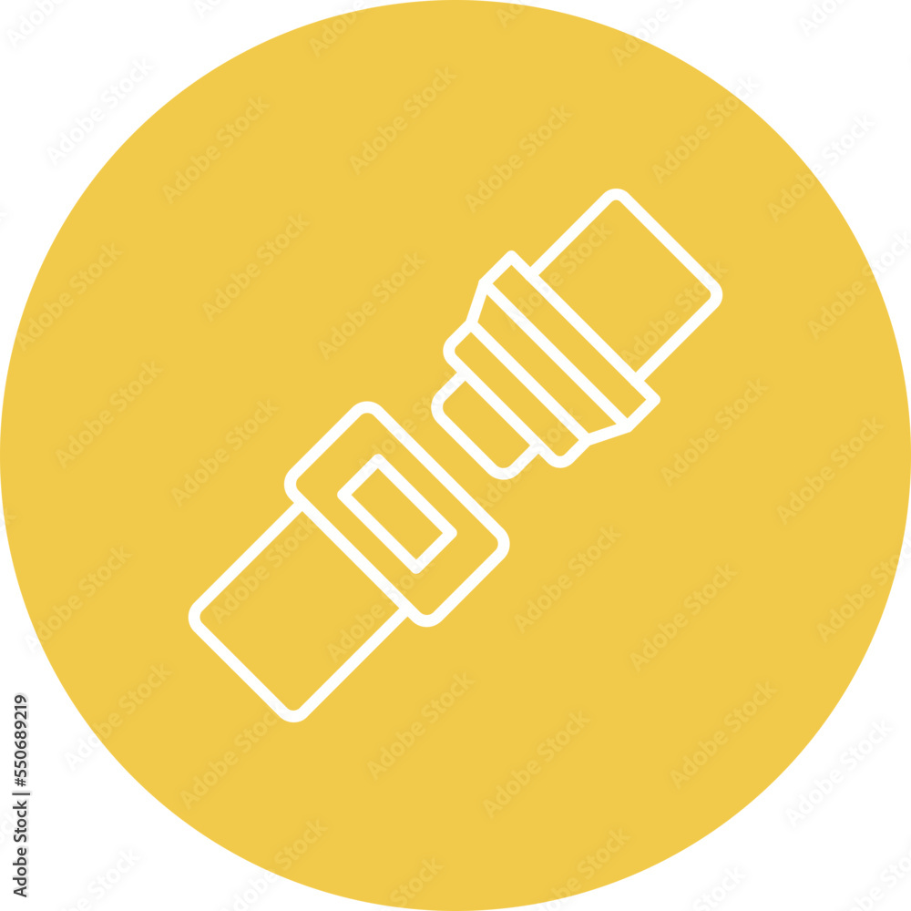Seat Belt Multicolor Circle Line Inverted Icon