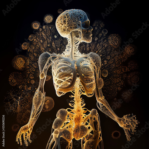 expansion of fungal mycelium in the human body