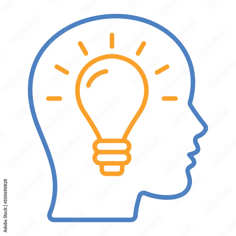 Idea Blue And Orange Line Icon Idea Blue And Orange Line Icon