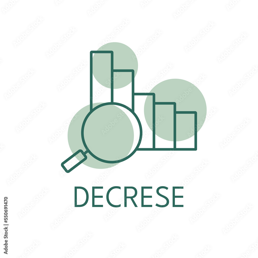 Decrese color icon, logo style
