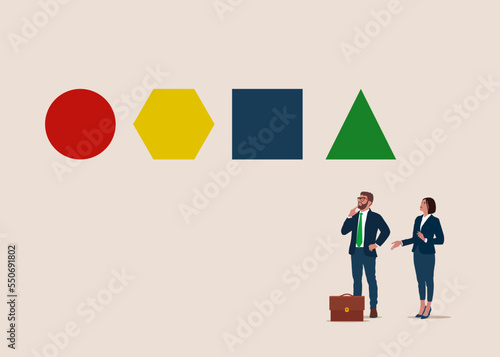 Business choice and decision. Selection, solution, direction. Flat modern vector illustration