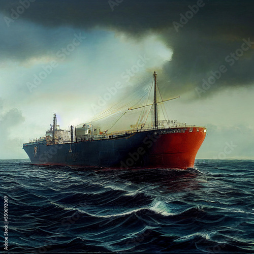 oil tanker. a tanker full of oil sails the sea.