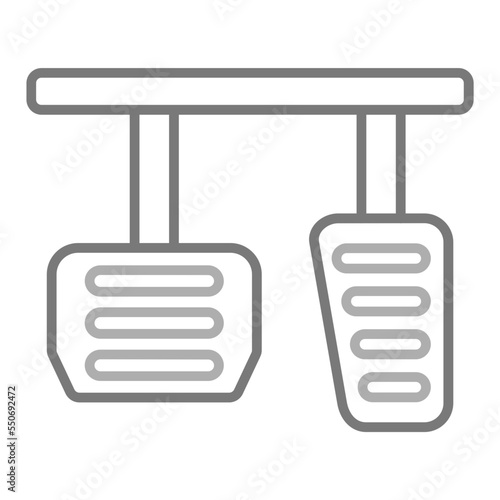 Brake Pedal Greyscale Line Icon