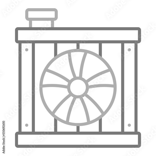 Car Radiator Greyscale Line Icon