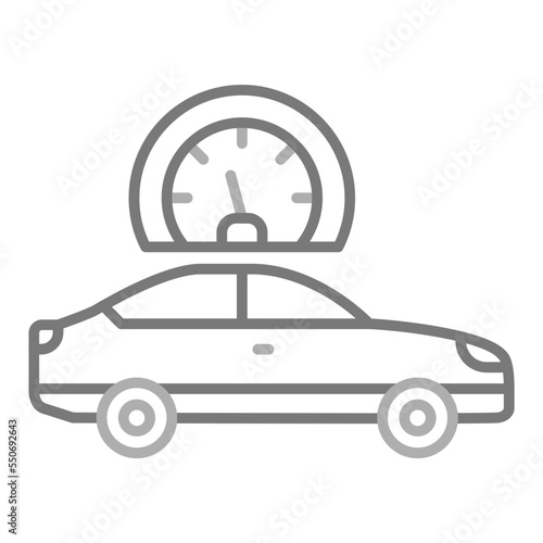 Cruise Control Greyscale Line Icon