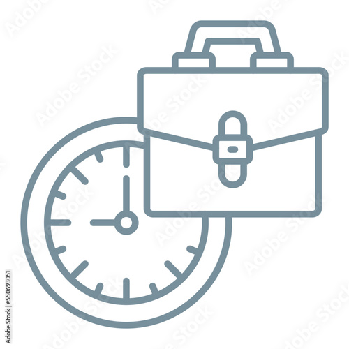 Working Hours Multicolor Line Icon