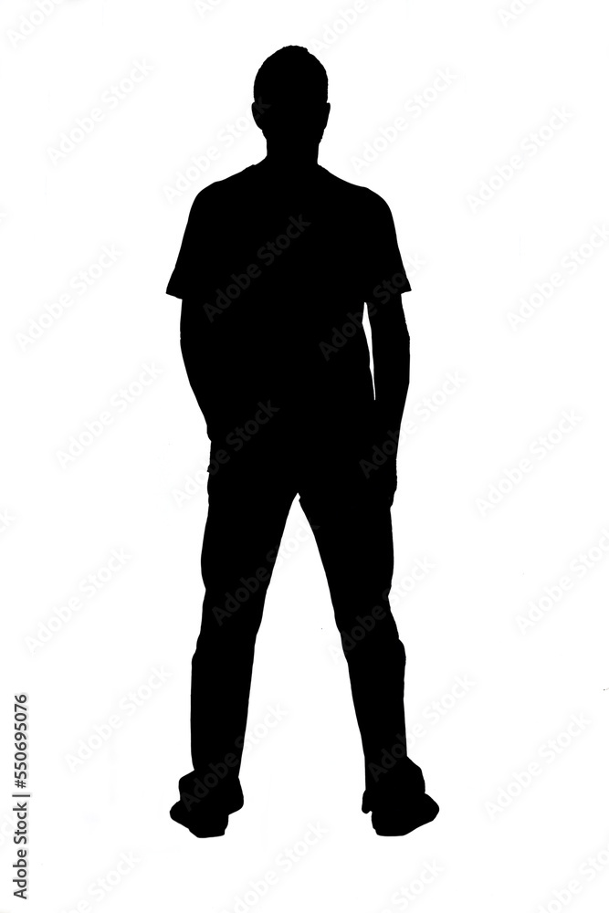 silhouette of a rear view of man on white background silhouette of a rear view of man on white background