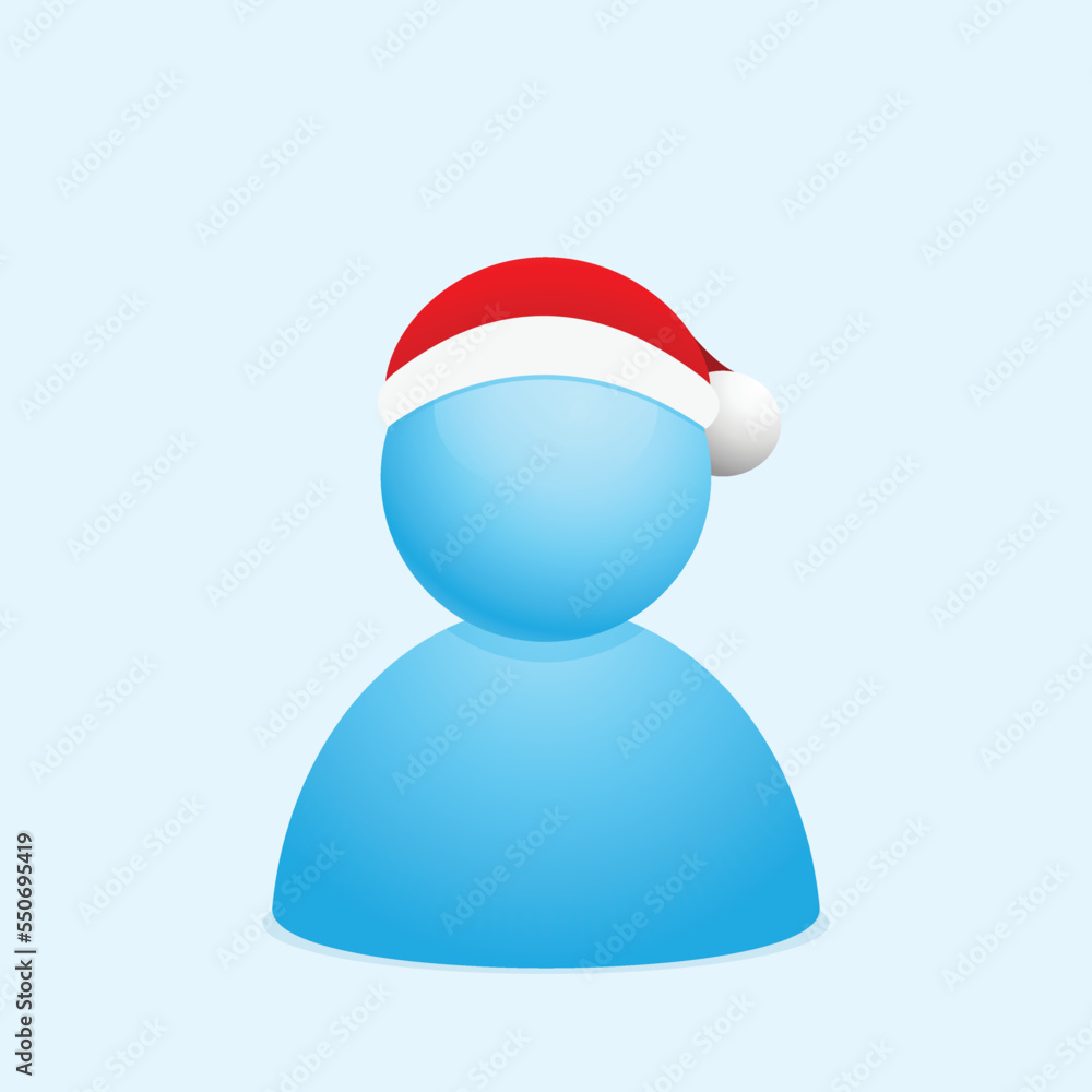 Personal photo placeholder icon design with Santa's hat. Vector illustration. Holiday's UI design. Personal photo placeholder icon design with Santa's hat. Vector illustration. Holiday's UI design.