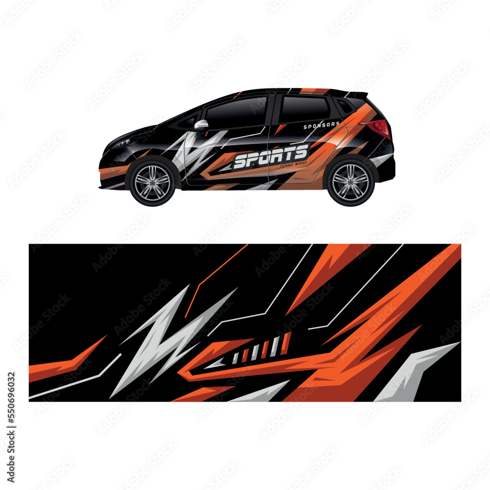 Car decal wrap design vector