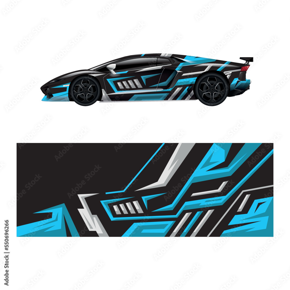 Fototapeta premium Car decal wrap design vector