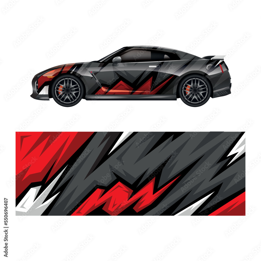 Fototapeta premium Car decal wrap design vector