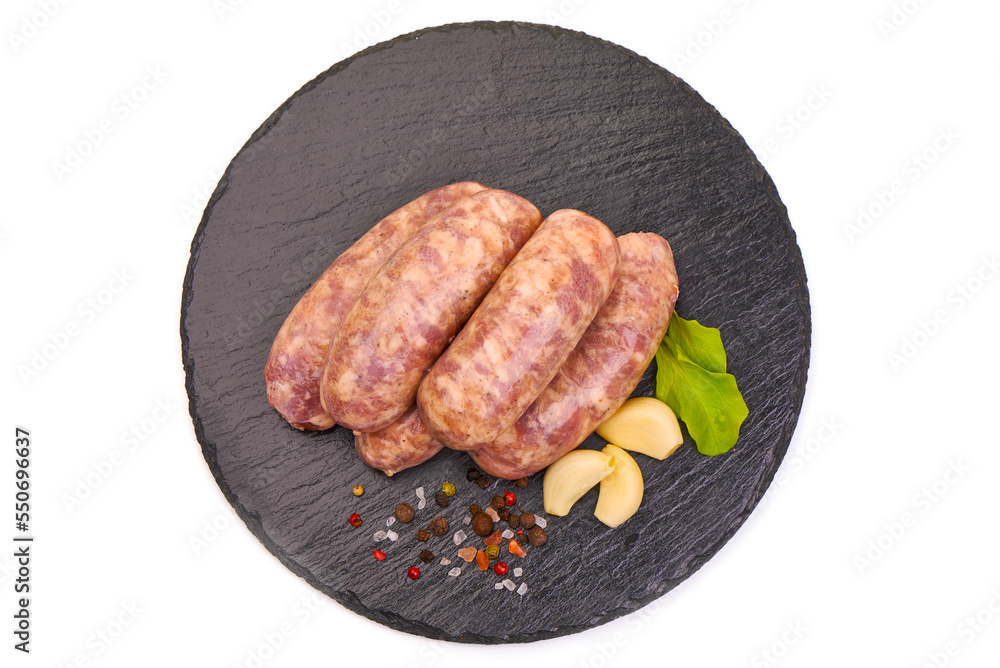 German Oktoberfest Sausages, close-up, isolated on white background. German Oktoberfest Sausages, close-up, isolated on white background.