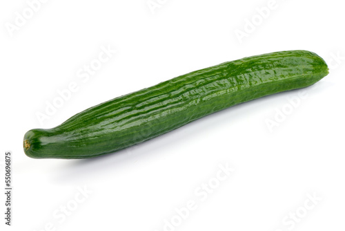 Fresh cucumber, isolated on white background.