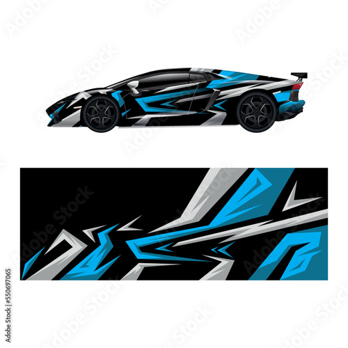 Car decal wrap design vector