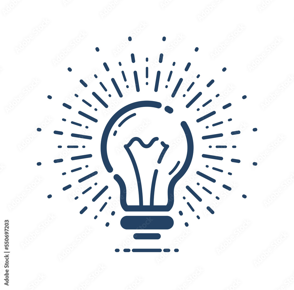 Light bulb idea vector simple linear icon, science and business line art symbol, creative solutions. Light bulb idea vector simple linear icon, science and business line art symbol, creative solutions.