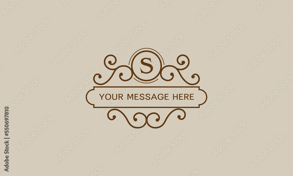 Monogram for postcards, invitations with the initial letter S. Graphic design of pages, boutiques, cafes, hotels, invitations. Monogram for postcards, invitations with the initial letter S. Graphic design of pages, boutiques, cafes, hotels, invitations.