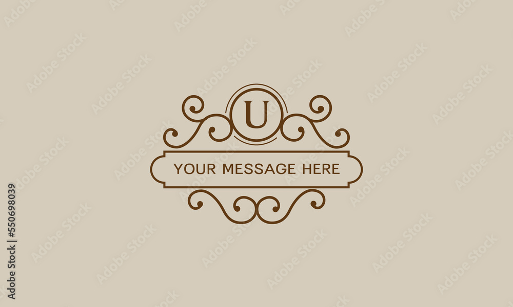 Monogram for postcards, invitations with the initial letter U. Graphic design of pages, boutiques, cafes, hotels, invitations. Monogram for postcards, invitations with the initial letter U. Graphic design of pages, boutiques, cafes, hotels, invitations.