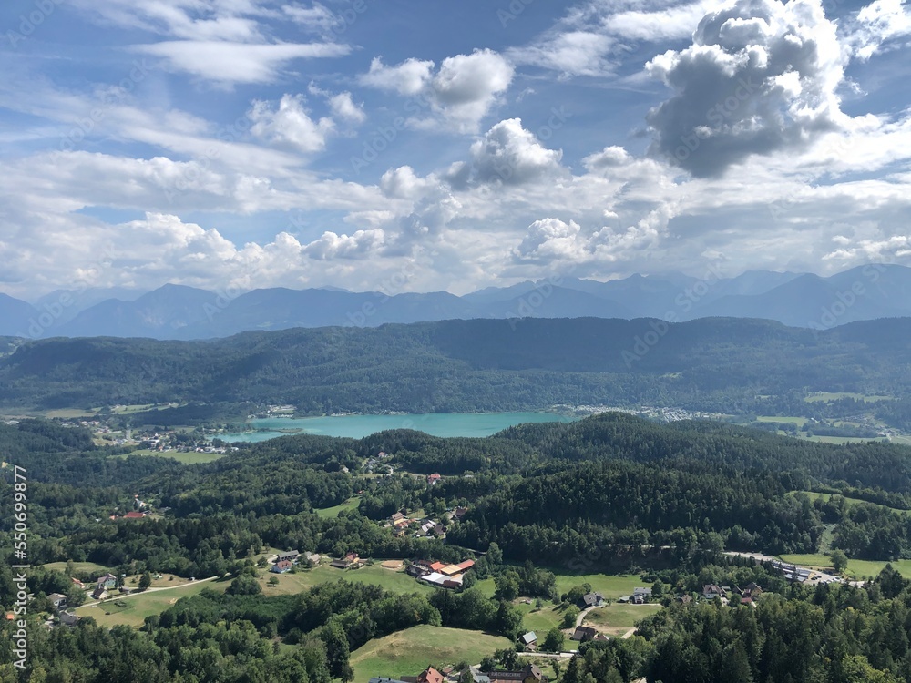 Beautiful view. Austria. Summer landscape lake and mountains.Alps. Carinthia