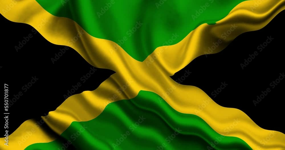 Jamaica Flag Waving Footage Full 4k 4096 X 2160 Realistic Jamaica