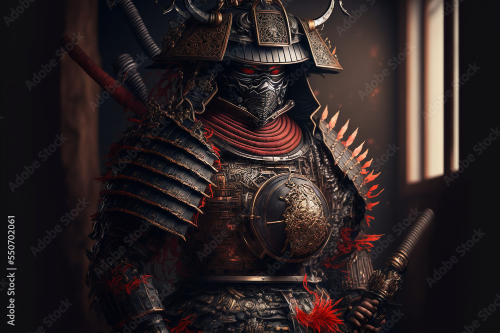 ancient samurai preparing for combat