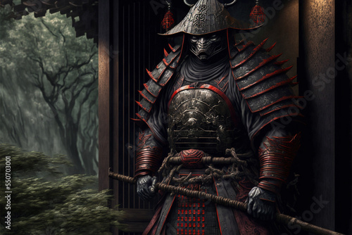 ancient samurai preparing for combat