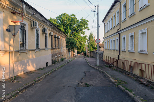 Street in the city of Kherson in the morning. Ukraine