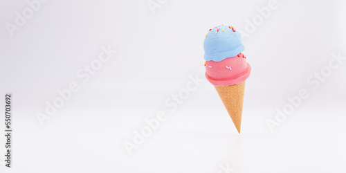ice cream on a white background 3d render 