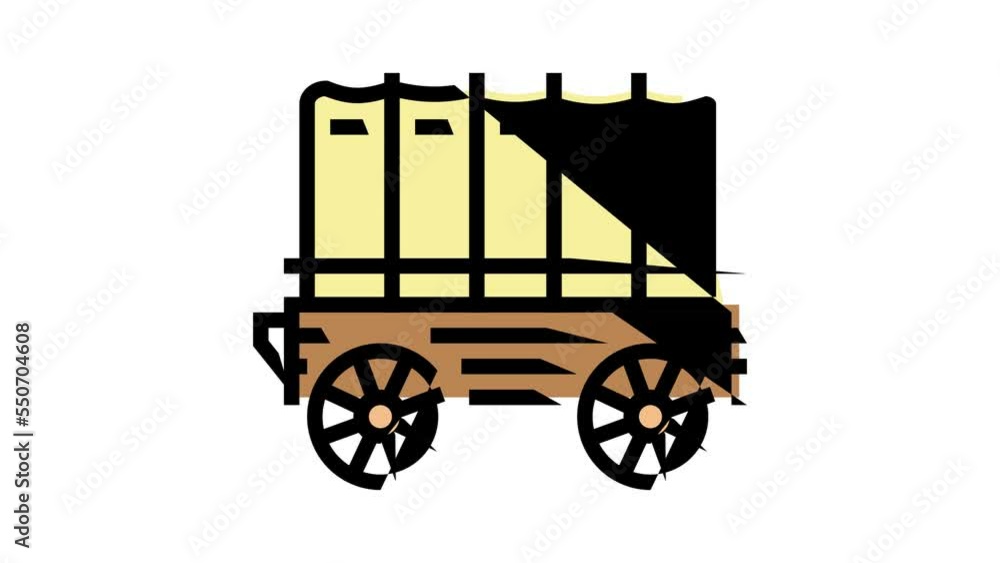 wagon trailer color icon animation wagon trailer color icon animation