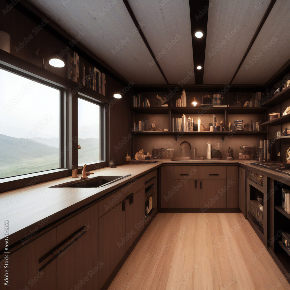 Interior room shot with bookcases of a converted shipping container home. Rustic wood design. 12 of 39 Interior room shot with bookcases of a converted shipping container home. Rustic wood design. 12 of 39