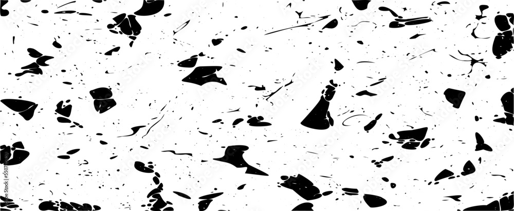 Monochrome texture composed of irregular graphic elements. Distressed uneven grunge background. Abstract vector illustration. Overlay for interesting effect and depth. Isolated on white background. Monochrome texture composed of irregular graphic elements. Distressed uneven grunge background. Abstract vector illustration. Overlay for interesting effect and depth. Isolated on white background.