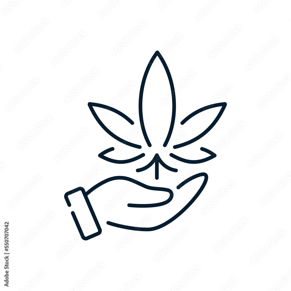 Hand and marijuana. Vector icon isolated on white background.
Hand and marijuana. Vector icon isolated on white background.