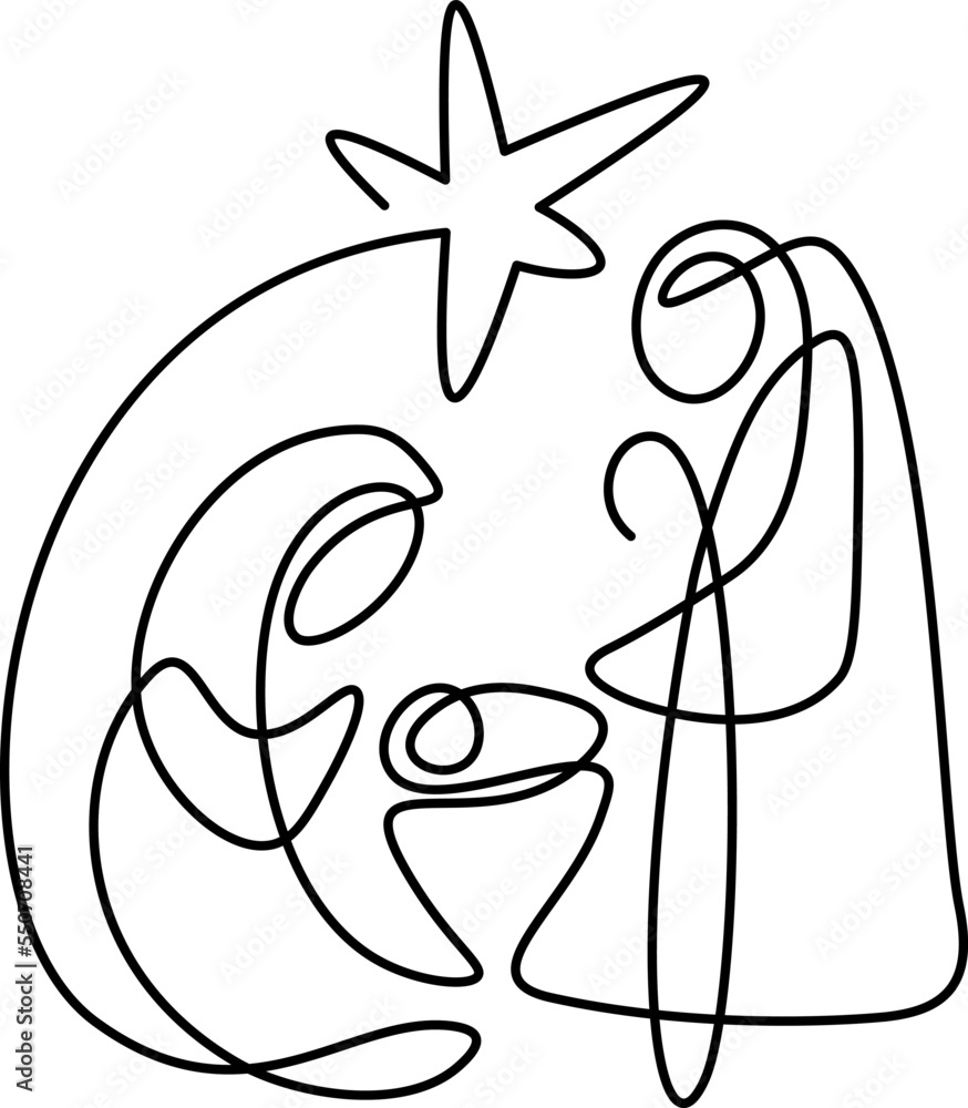 Nativity Star Drawing