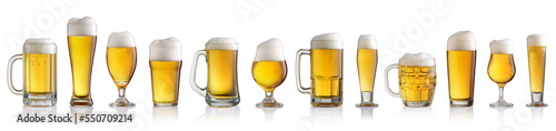 Tableau sur toile Collection of different beer isolated