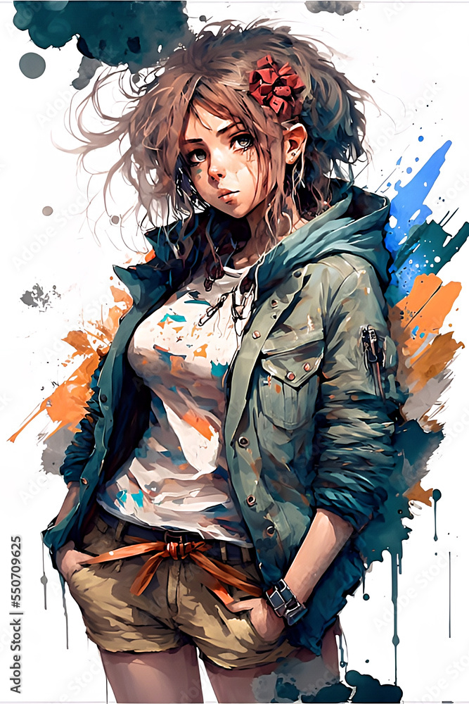 Anime girl Stock Illustration