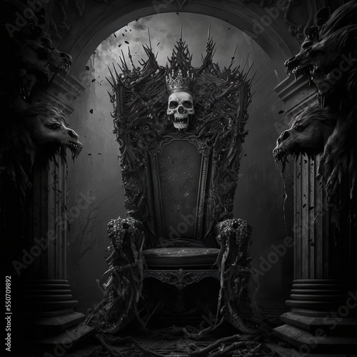 Majestic throne in the castle of darkness.