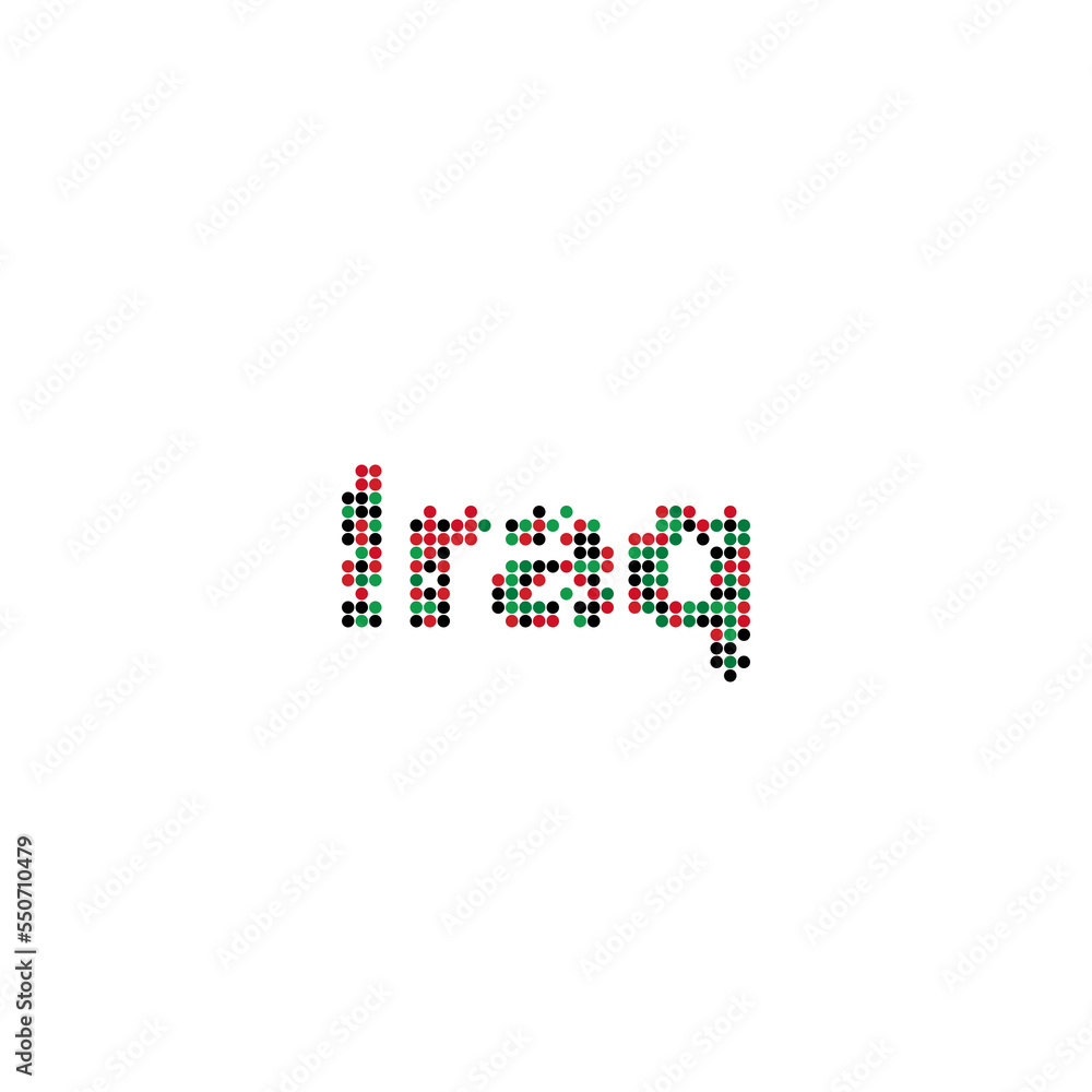 Iraq Silhouette Pixelated pattern map illustration Iraq Silhouette Pixelated pattern map illustration