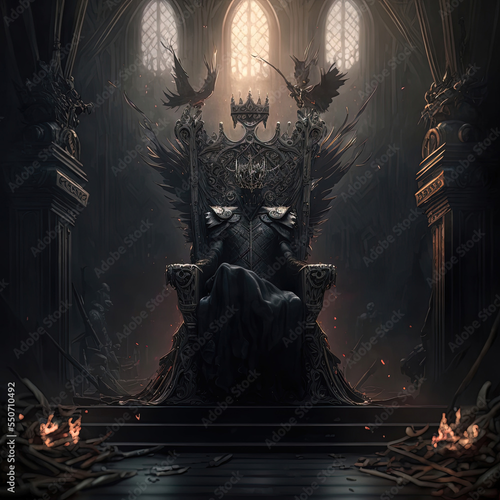 Majestic throne in the castle of darkness. Majestic throne in the castle of darkness.