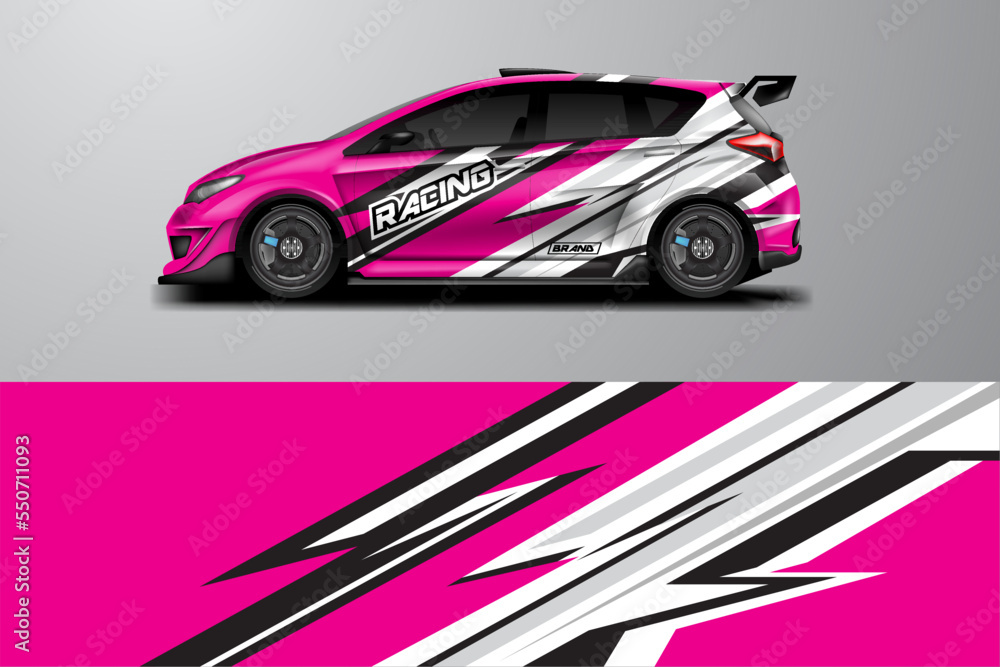 Car wrap racing stripes background vector